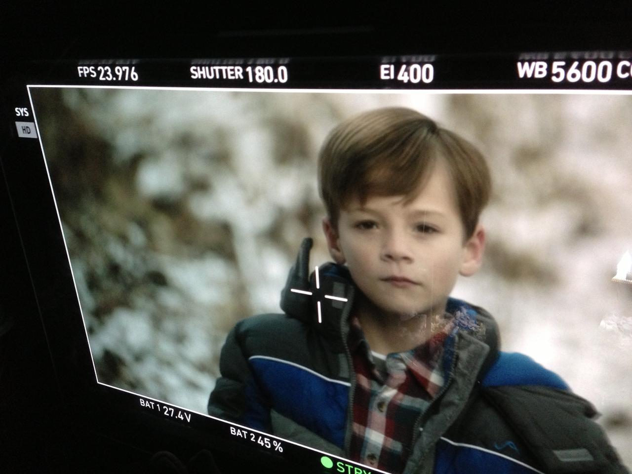 LionHeart talent viewed on professional camera monitor during filming