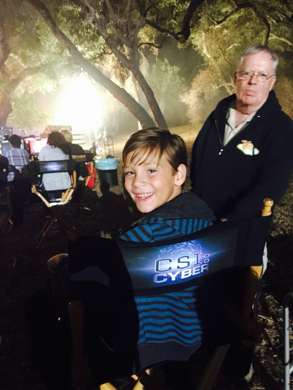 Young child actor on CSI Cyber set