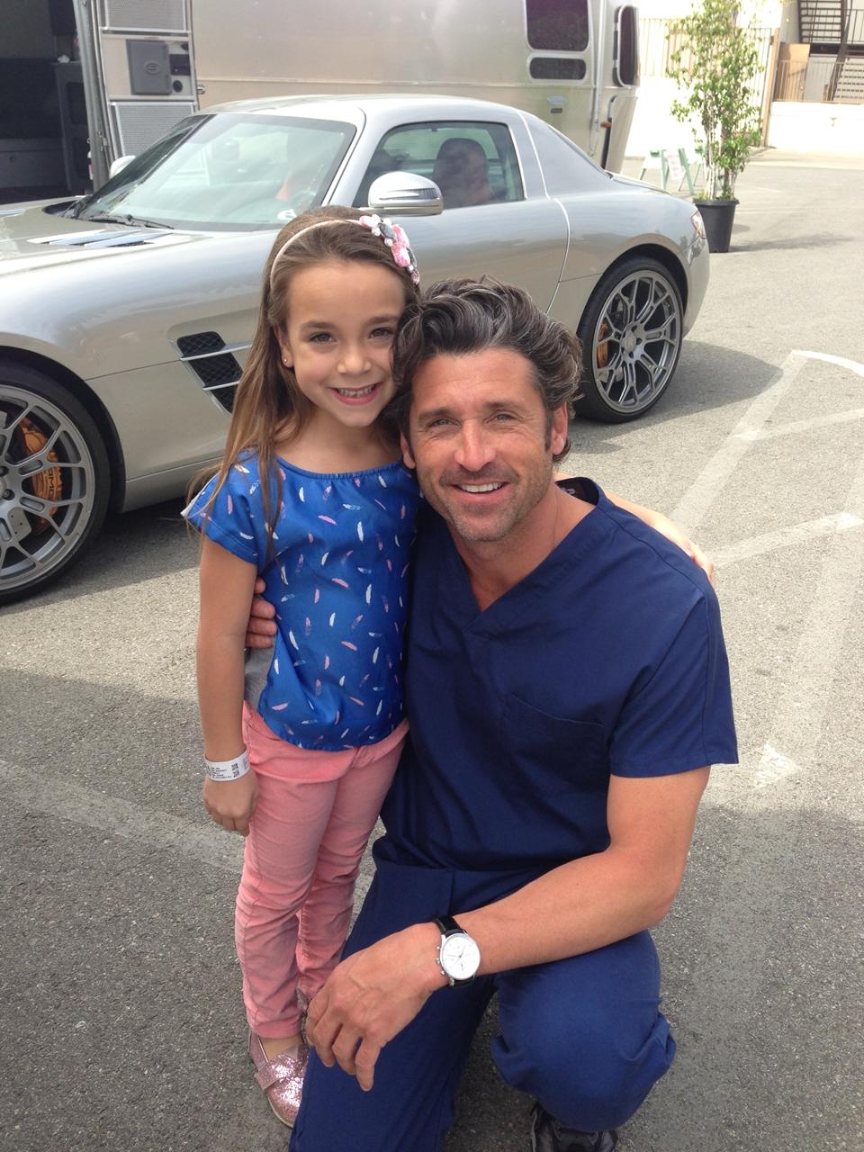 LionHeart talent with Patrick Dempsey on set