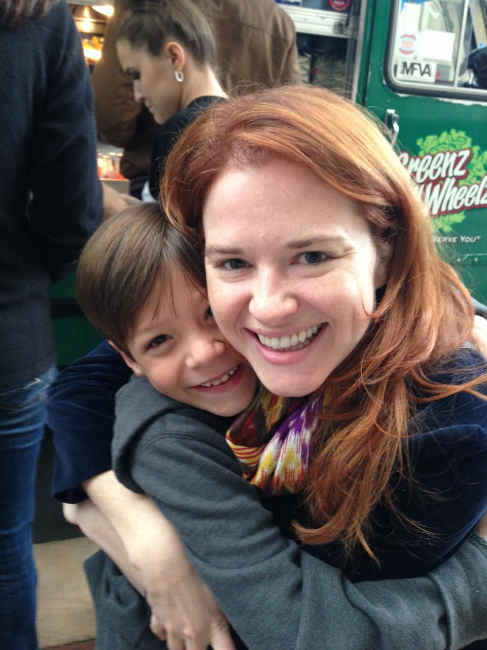 LionHeart talent with professional actress on commercial set